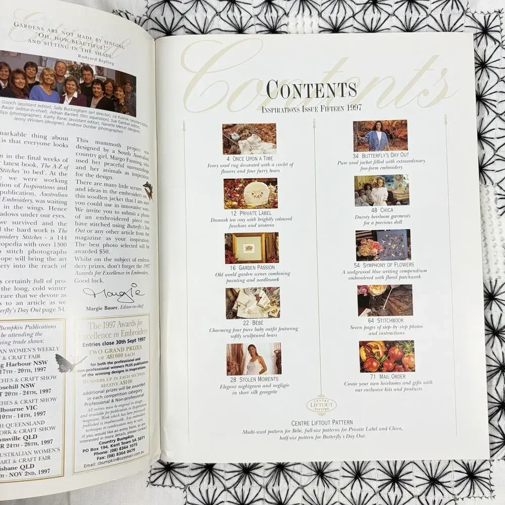 Inspirations Embroidery Magazine 1997 Issue 15 Floral Cottage Patterns